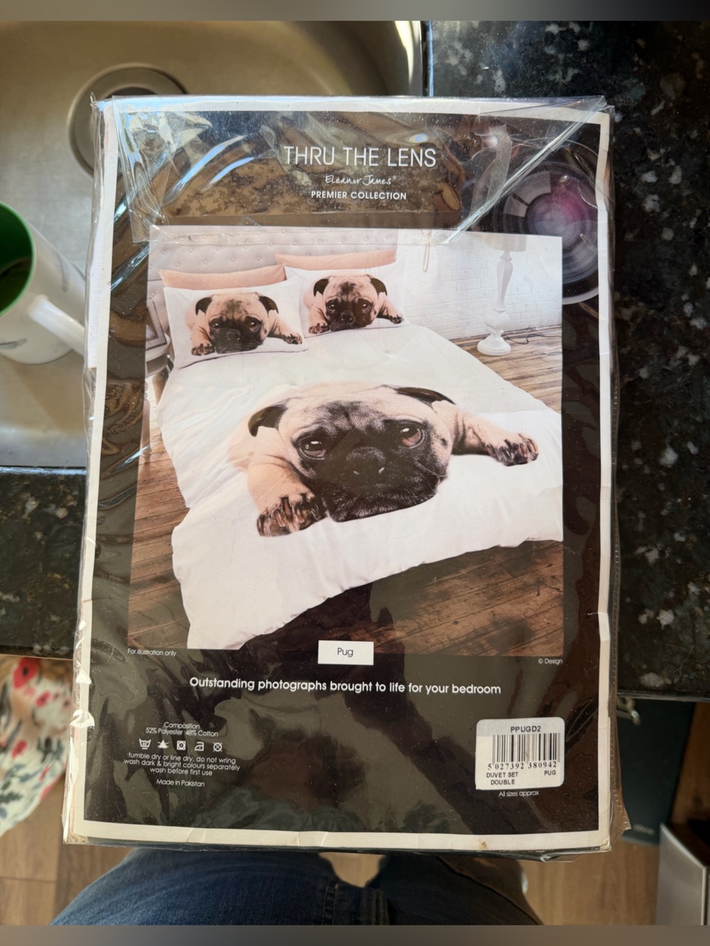 Pug Print full size duvet cover